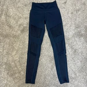 ALO Blue Moto Leggings in Size Small, EUC!